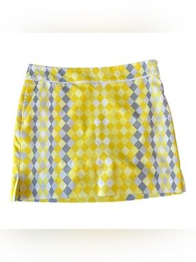 EP Sport Yellow Argyle Print Women's Golf Skort
